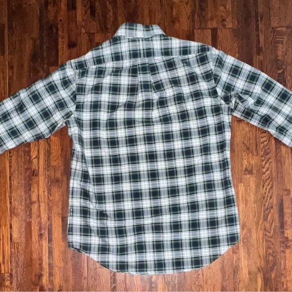 POLO RALPH LAUREN Plaid Button Down Long Sleeve Shirt in Navy/Green Size Medium - Picture 7 of 11